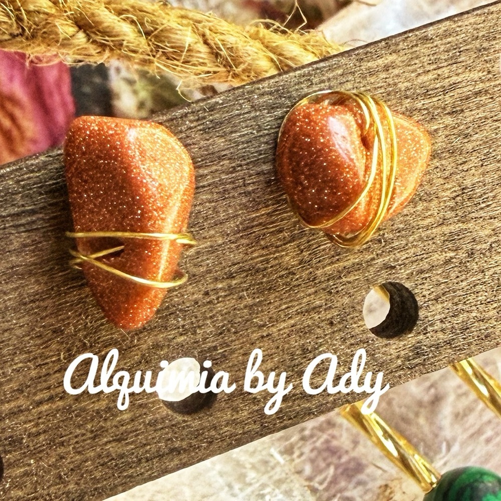 Alquimia Gold and Orange sunstone Earrings
